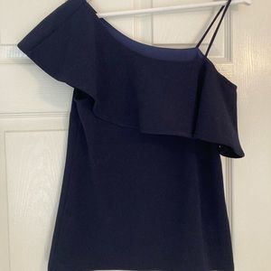 Banana Republic navy blue ruffle top